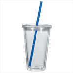 Clear Tumbler with Blue Straw